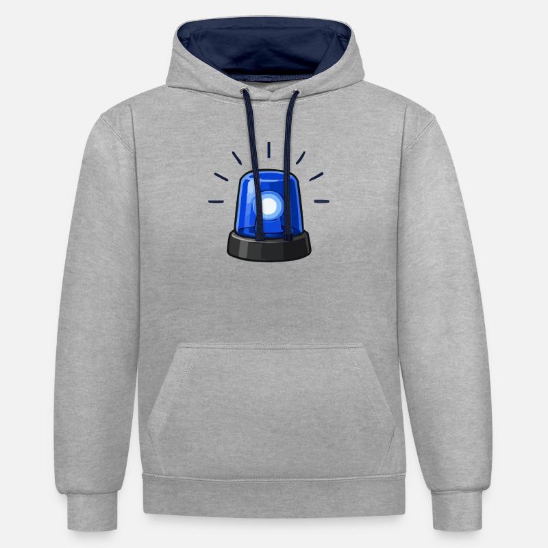 Dessin animé Lumière Alarme Bleue - Sweat à capuche contrasté - gris chiné/bleu marine
