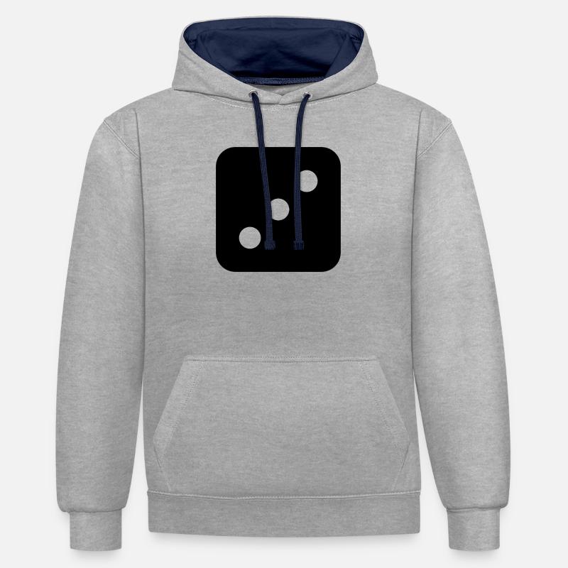 Dit - Sweat à capuche contrasté - gris chiné/bleu marine