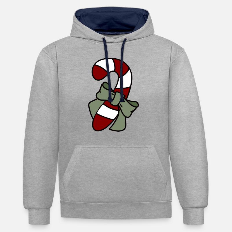 Candy de canne - Sweat à capuche contrasté - gris chiné/bleu marine