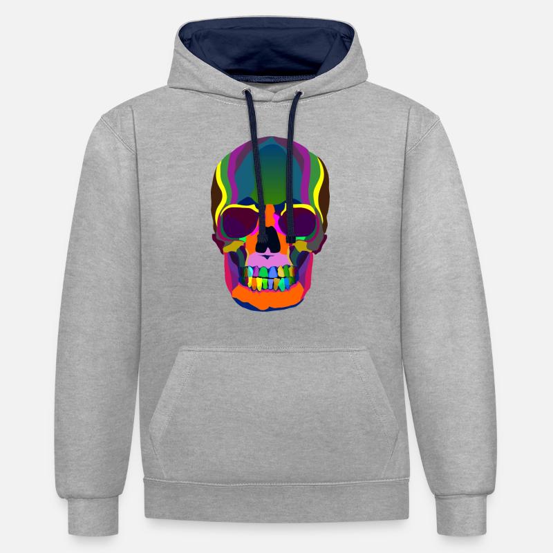 Rainbowskull Rainbowskull - Sweat à capuche contrasté - gris chiné/bleu marine
