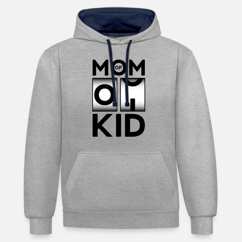 MAMAN DE 1 ENFANT WERDNEDE MAMAN GROSSESSE - Sweat à capuche contrasté - gris chiné/bleu marine