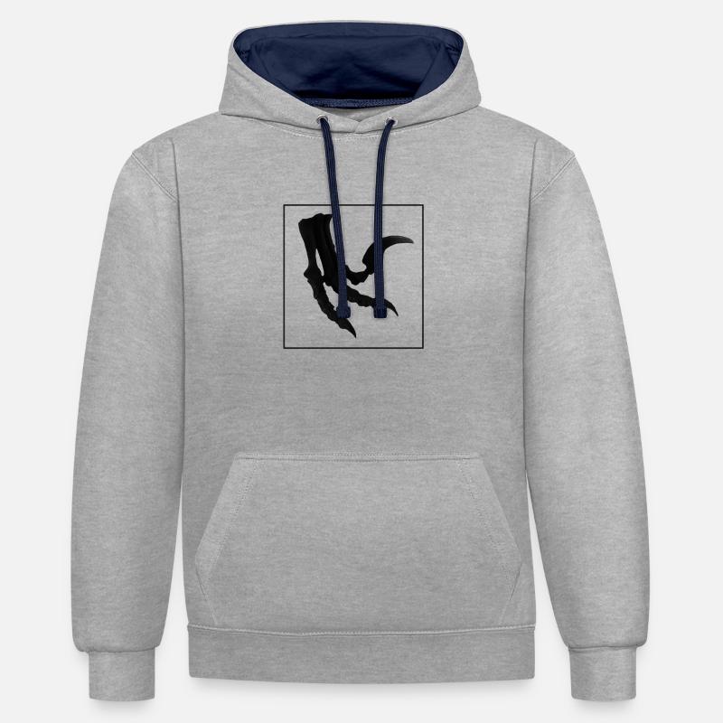 Griffe d’Utharaptor - Sweat à capuche contrasté - gris chiné/bleu marine