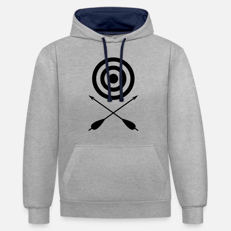 Cible - Sweat à capuche contrasté - gris chiné/bleu marine