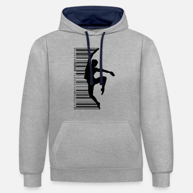 Dancer in QR Code Style - Contrast hoodie - heather grey/navy