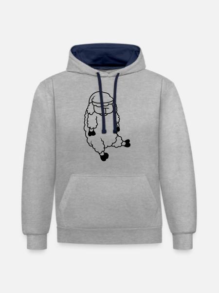 Sleeping Sheep Sleeping Cap - Contrast hoodie - heather grey/navy