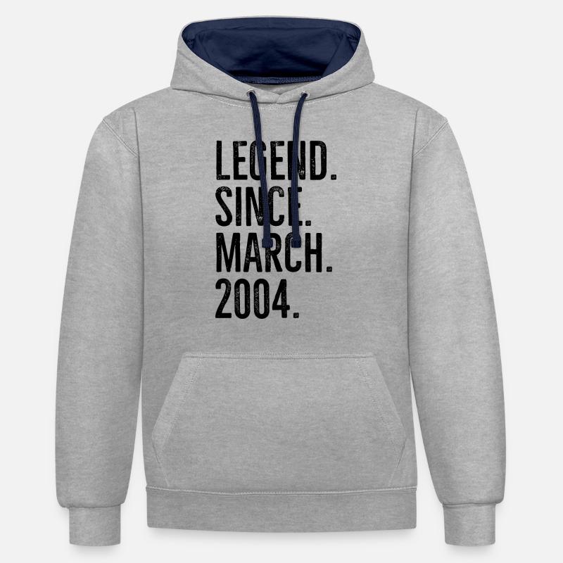 Légende depuis mars 2004 - Sweat à capuche contrasté - gris chiné/bleu marine