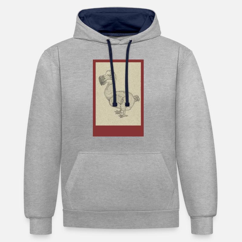 240527 Dodo 2 - Sweat à capuche contrasté - gris chiné/bleu marine