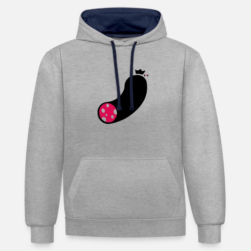 wurst - Sweat à capuche contrasté - gris chiné/bleu marine