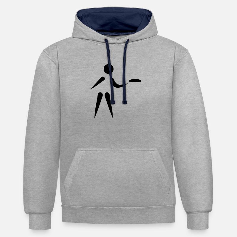 Discgolf - Kontrast-Hoodie - Grau meliert/Navy