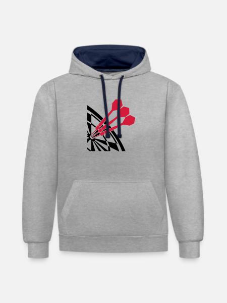 Dart Sport Design - Contrast hoodie - heather grey/navy