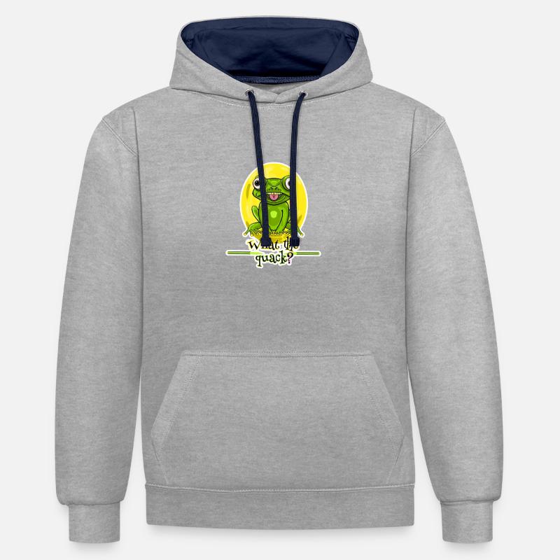 Qu’est-ce que le charlatan - Sweat à capuche contrasté - gris chiné/bleu marine