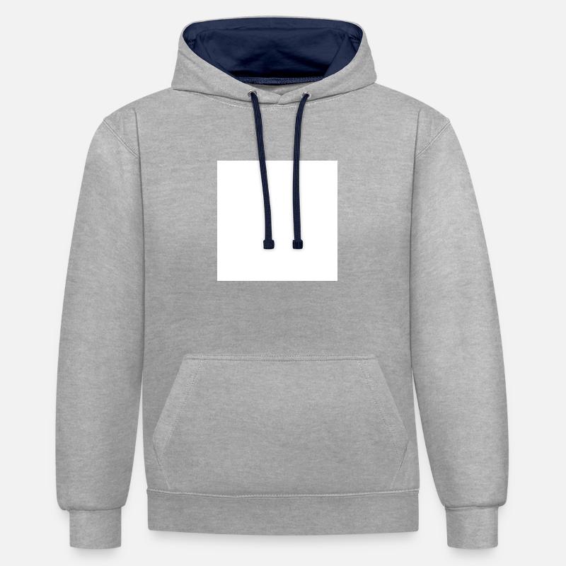 Boîte blanche - Sweat à capuche contrasté - gris chiné/bleu marine