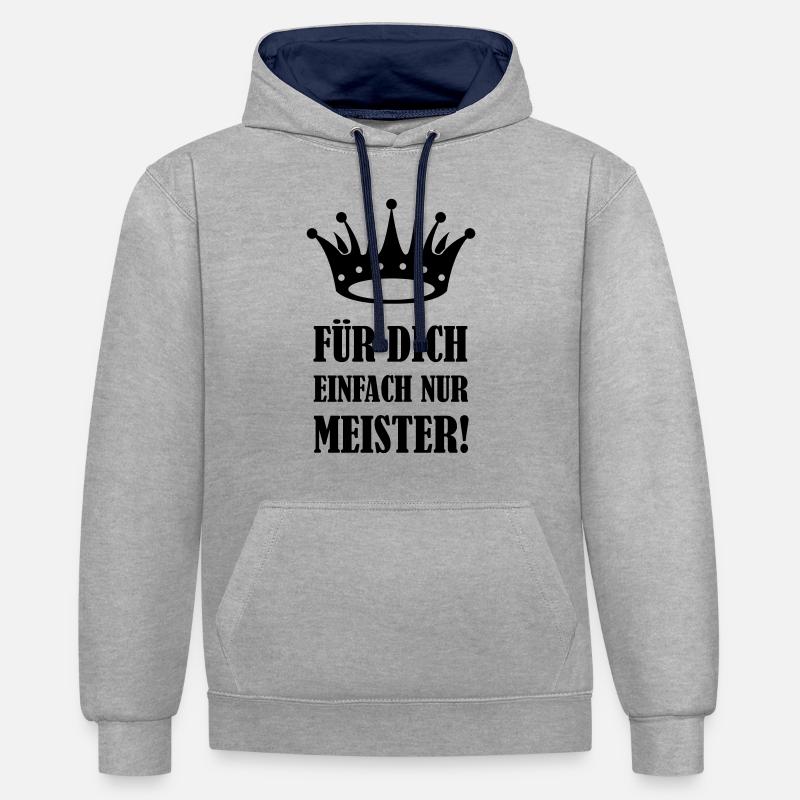 Pour vous, maîtrisez tout simplement - Sweat à capuche contrasté - gris chiné/bleu marine