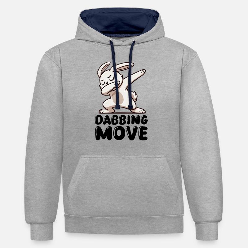 Lapin Lapin Dabbing - Sweat à capuche contrasté - gris chiné/bleu marine
