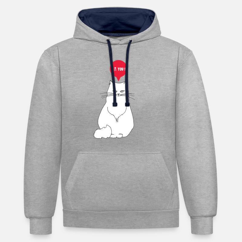 I HATE YOU - Sweat à capuche contrasté - gris chiné/bleu marine