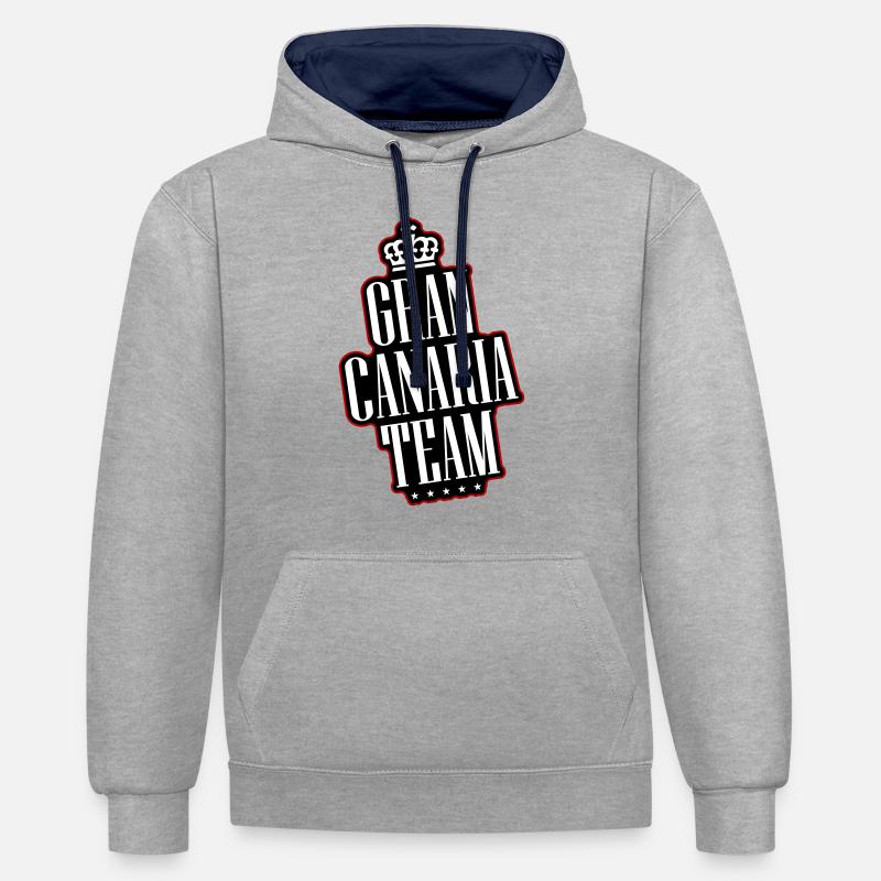 L’équipe de Gran Canaria - Sweat à capuche contrasté - gris chiné/bleu marine
