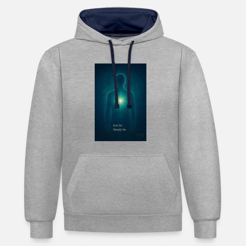 Paroles du silence - Sweat à capuche contrasté - gris chiné/bleu marine