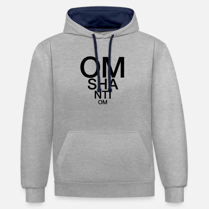 Om Shanti Om - Sweat à capuche contrasté - gris chiné/bleu marine