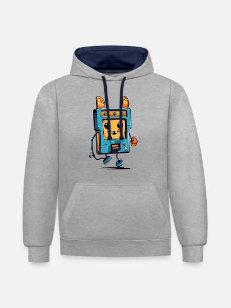 Jim the Walkman - Contrast hoodie - heather grey/navy