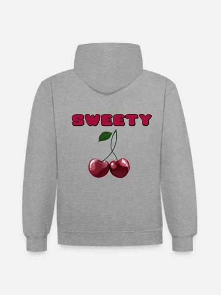 Cherries - Cherries sweety - Contrast hoodie - heather grey/navy