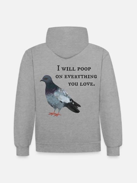 Taube - Ik zal overal op poepen - Contrast hoodie - grijs gemêleerd/navy