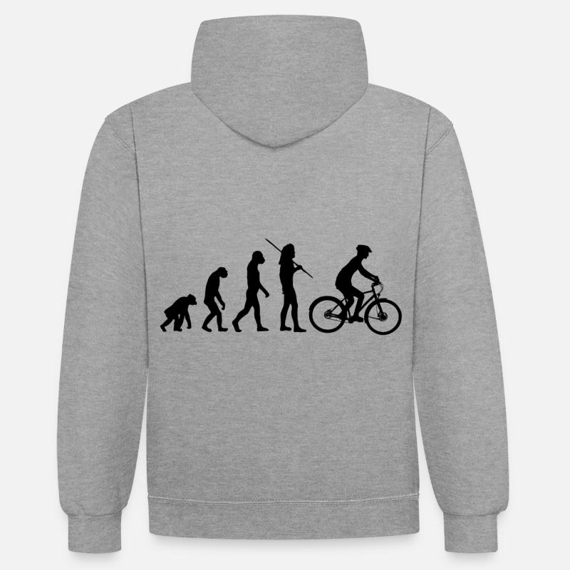 Evolution - vélo - Sweat à capuche contrasté - gris chiné/bleu marine