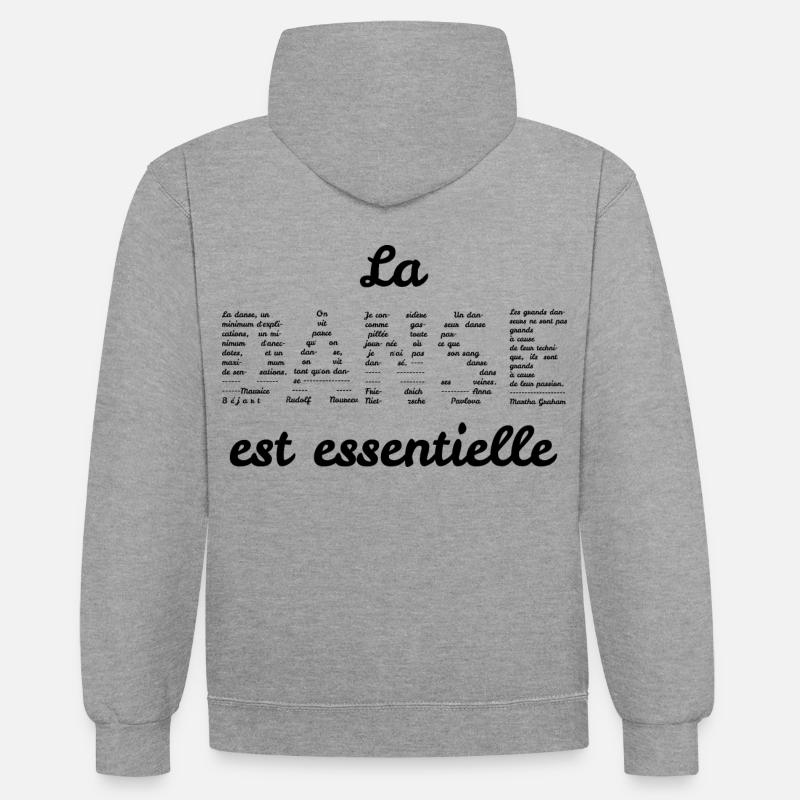 La danse est essentielle - Sweat à capuche contrasté - gris chiné/bleu marine