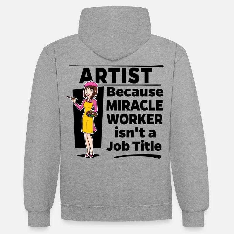 Artiste - Miracle Worker - Sweat à capuche contrasté - gris chiné/bleu marine