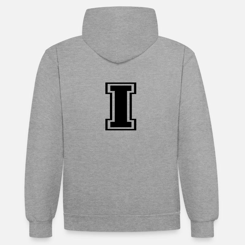 i - Kontrast-Hoodie - Grau meliert/Navy