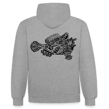 Little cute frogfish - Contrast hoodie - heather grey/navy - Back - Luana (180cm)