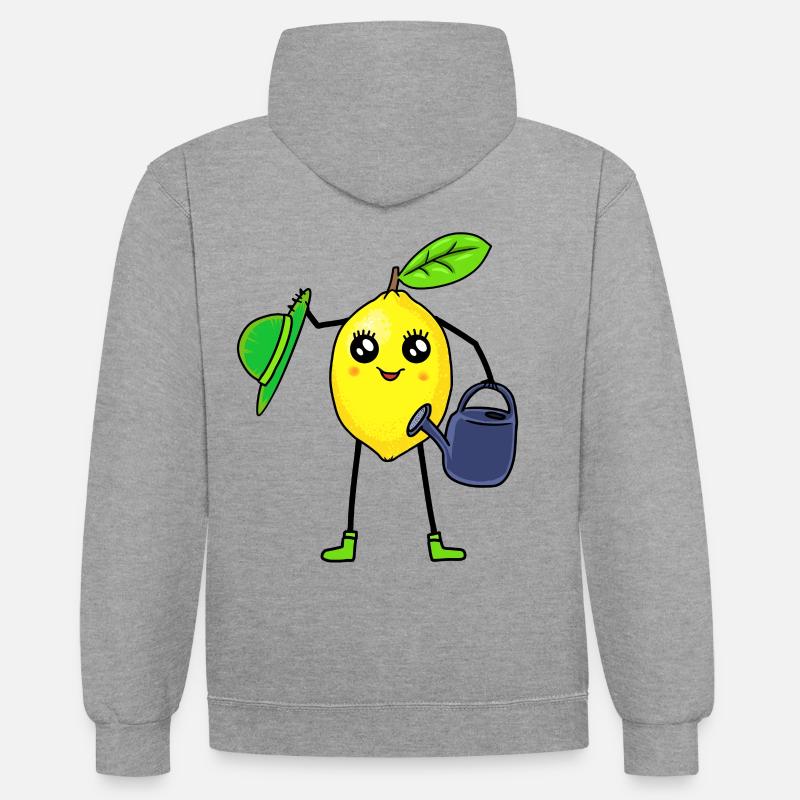 Citron Fruit Fruit Jardinier Arrosoir - Sweat à capuche contrasté - gris chiné/bleu marine