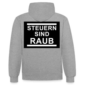 Steuern - Kontrast-Hoodie - Grau meliert/Navy - Hinten - Luana (180cm)