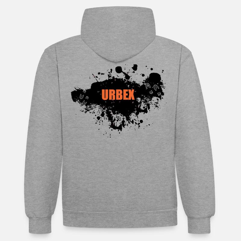 URBEX - Urban Explorer - Sweat à capuche contrasté - gris chiné/bleu marine