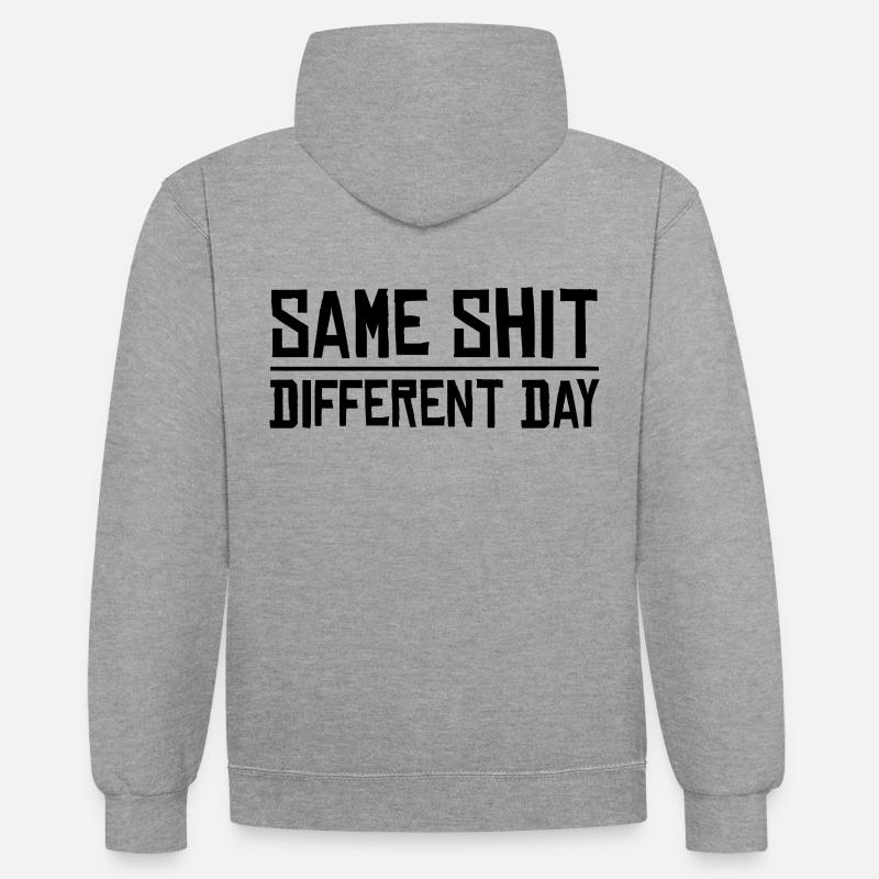 Same Shit - Different Day - Kontrast-Hoodie - Grau meliert/Navy