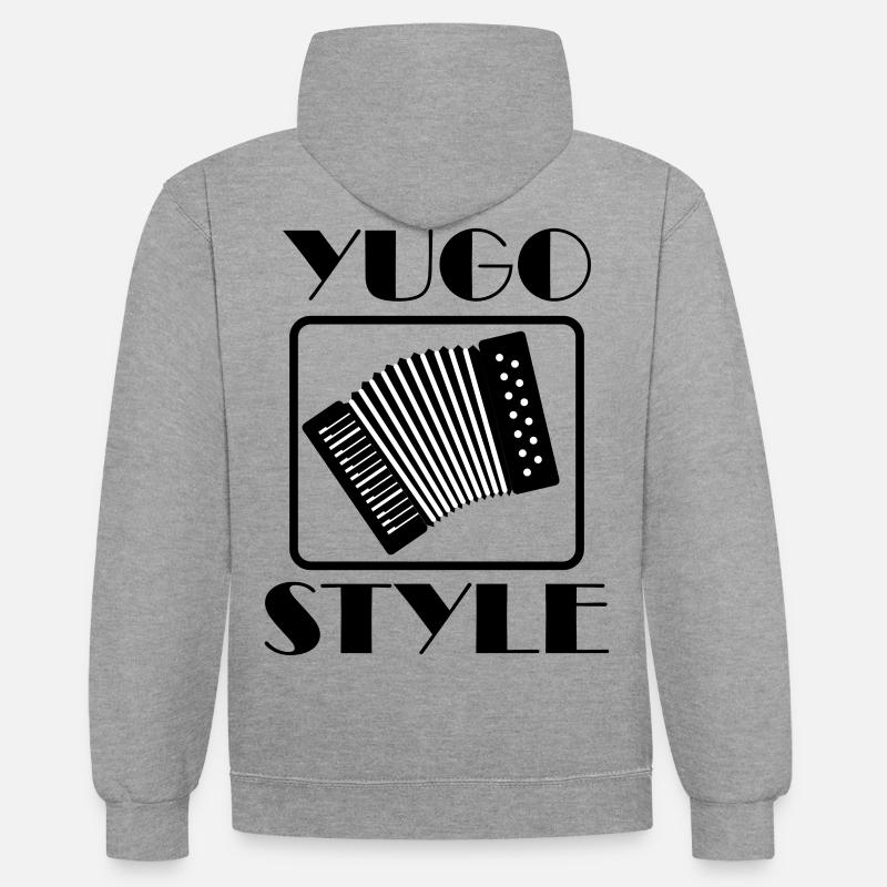 style yugo - Sweat à capuche contrasté - gris chiné/bleu marine