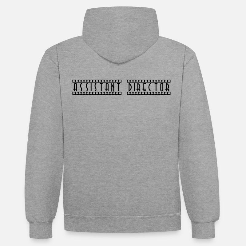 Assistant_Director - Sweat à capuche contrasté - gris chiné/bleu marine