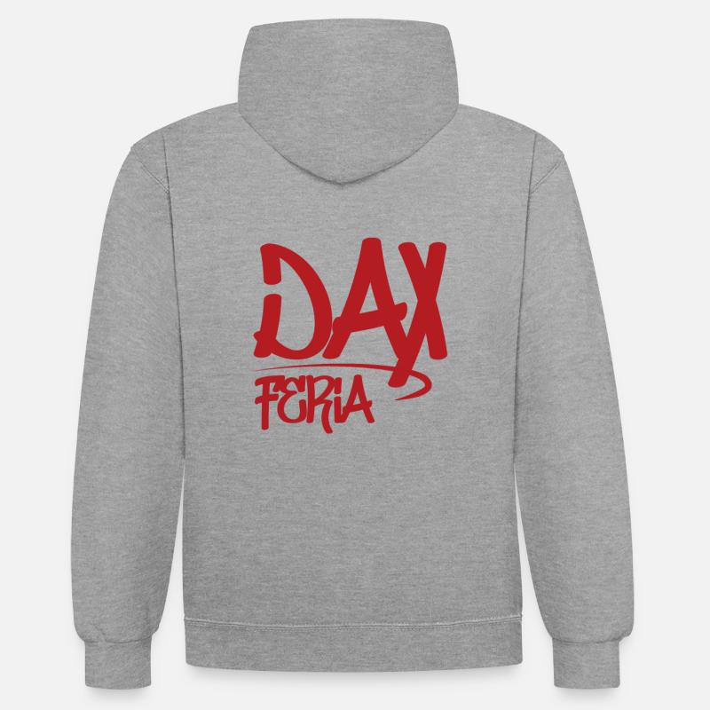 DAX Feria - Sweat à capuche contrasté - gris chiné/bleu marine
