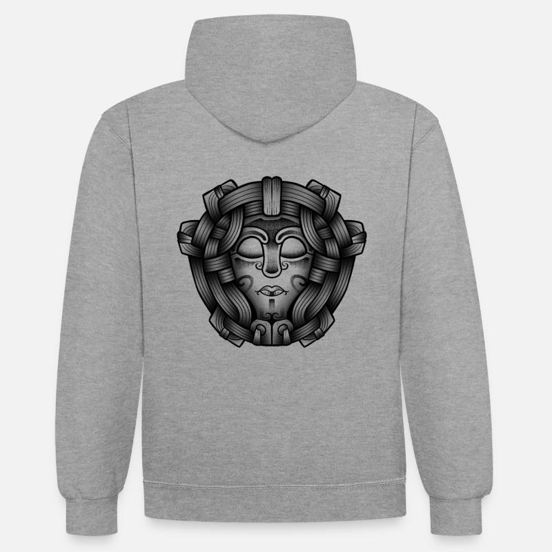 Valkyrie art - Sweat à capuche contrasté - gris chiné/bleu marine