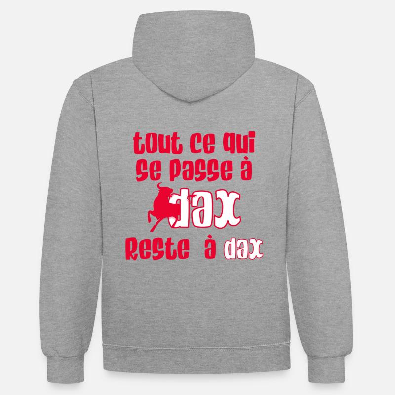 Feria de Dax - Sweat à capuche contrasté - gris chiné/bleu marine