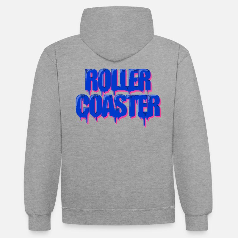 Roller coaster - Contrast hoodie - heather grey/navy