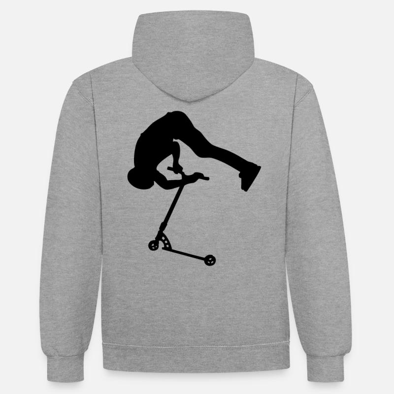 Frontflip 5 - Sweat à capuche contrasté - gris chiné/bleu marine