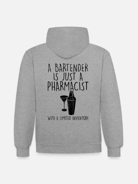 Bartender - Contrast hoodie - heather grey/navy