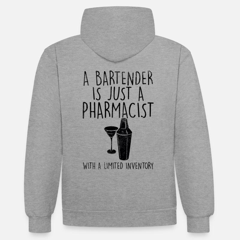 Bartender - Contrast hoodie - heather grey/navy