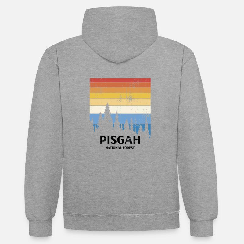 Forêt nationale de Pisgah - Sweat à capuche contrasté - gris chiné/bleu marine