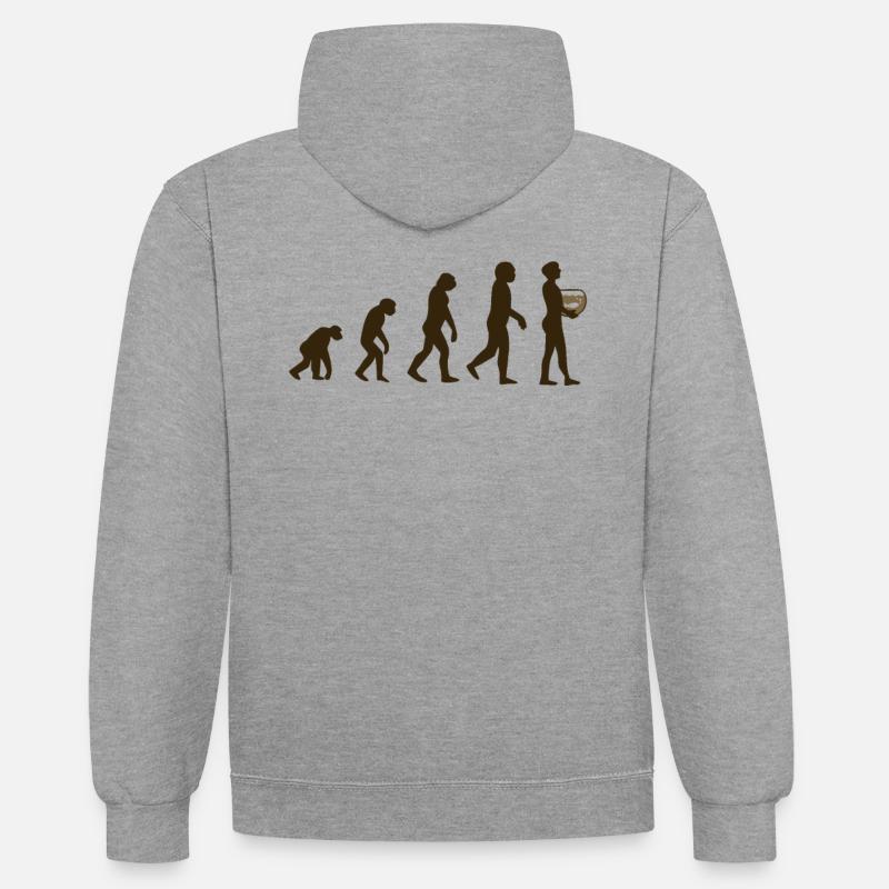 Évolution de l’aquarium - Sweat à capuche contrasté - gris chiné/bleu marine