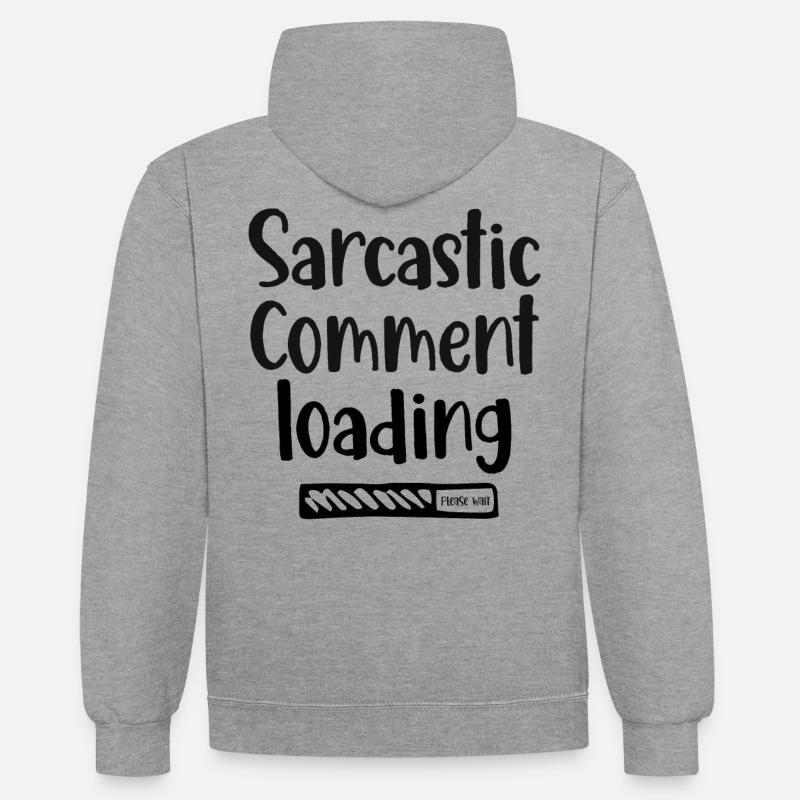 Sarcastic comment loading - please wait - Kontrast-Hoodie - Grau meliert/Navy