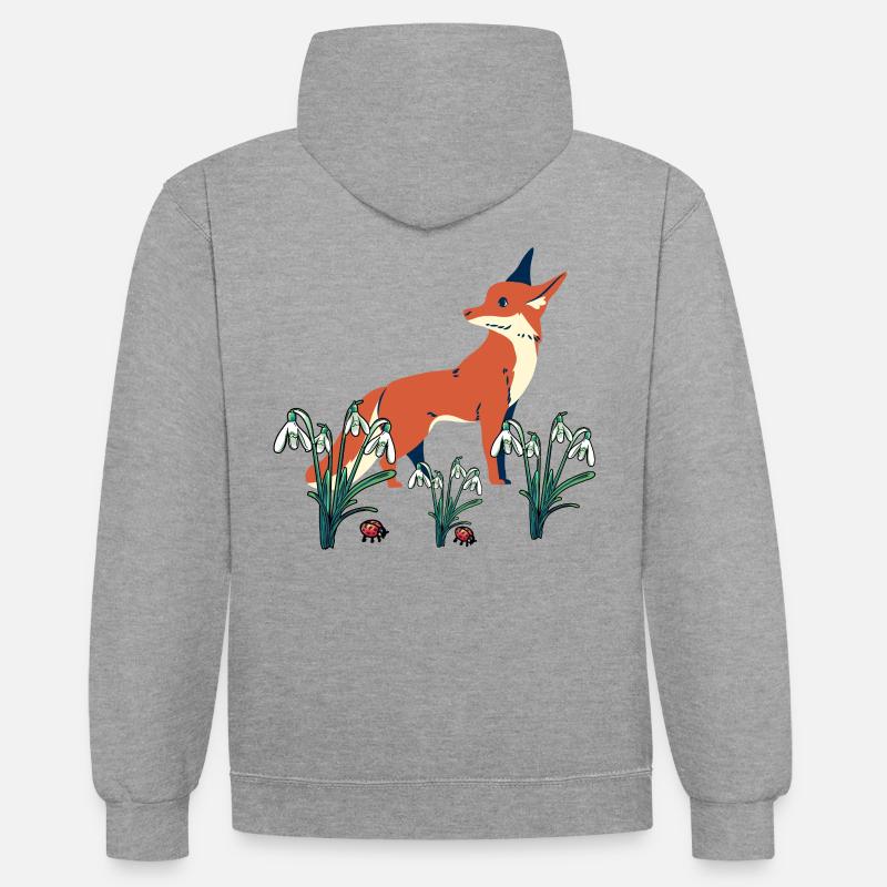 Perce-neige printanier Renards Renards - Sweat à capuche contrasté - gris chiné/bleu marine
