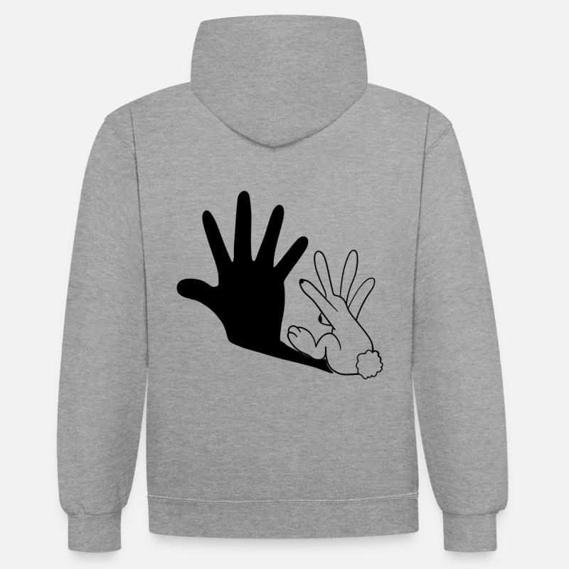 Drôle Sweet Rabbit Shadow - Sweat à capuche contrasté - gris chiné/bleu marine