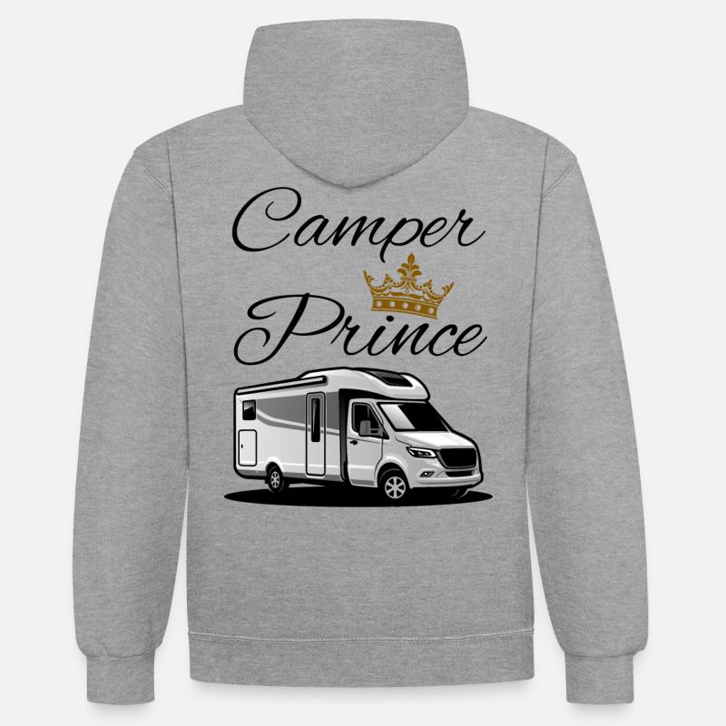Camper Prince-Camper Prince - Sweat à capuche contrasté - gris chiné/bleu marine