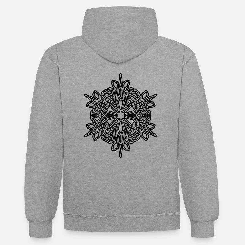 RF319BLACKUK - Kontrast-Hoodie - Grau meliert/Navy